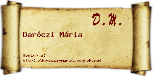 Daróczi Mária névjegykártya